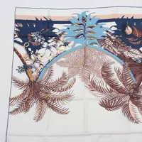 エルメス　スカーフ　レクタングル　アロハ　美品 エルメス レクタングル ALOHA アロハ スカーフ シルク ブラウン