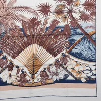 エルメス　スカーフ レクタングル ALOHA アロハ アロハレクタングル エルメス レクタングル ALOHA アロハ スカーフ シルク ブラウン