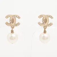 シャネル ココマーク 07A ピアス(両耳用) GP×フェイクパール ゴールド