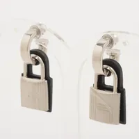 【超美品】HERMES エルメス オーケリー ピアス シルバー ブラウン D刻印 HERMES - エルメス ピアス オーケリー シルバー ブラウン ケリー