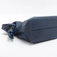 ロエベ フラメンコノット レザー ショルダーバッグ ネイビー