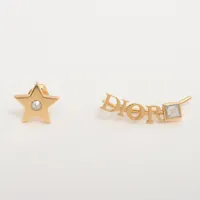 Diorピアス(片耳) ディオール Dior Star ピアス(片耳用) GP×ラインストーン