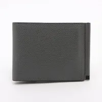 Valextra グレー レザーマネークリップ ヴァレクストラ レザー マネークリップ グレー A3586371｜中古