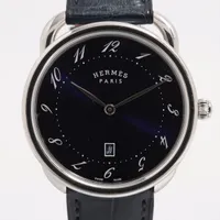 エルメス アルソー AR7Q.810 SS×革 QZ 青文字盤 A3586409｜中古