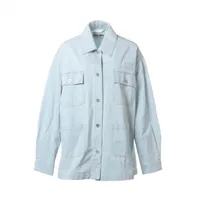 ミュウミュウ 23SS コットン デニムシャツ 40 レディース ブルー 品質