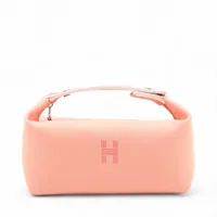 エルメス ブリッド ア ブラックPM キャンバス ピンク シルバー金具