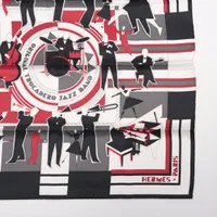 エルメス スカーフ シルク ブラック カレ70 ORIGINAL TROCADERO JAZZ