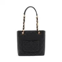 CHANEL シャネル GST トートバッグ キャビアスキン ブラック ゴールド CHANEL シャネル GST トートバッグ キャビアスキン ブラック