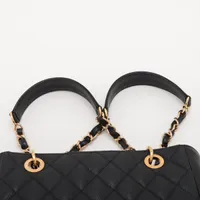 【CHANEL】バックパック/ブラック/ライトゴールド金具 シャネル シャネル22 レザー チェーンリュック ブラック