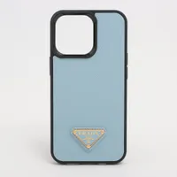 プラダ サフィアーノ 1ZH149 レザー iPhoneケース ブルー