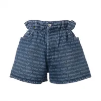 【美品】ミュウミュウ ショートパンツ 総柄 花 フラワー 38 M相当 ブルー系 ミュウミュウ 23年 コットン ショートパンツ 25 レディース