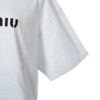 ミュウミュウ 22年 コットン Tシャツ S レディース ホワイト