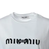 ミュウミュウ レディース ホワイト Tシャツ サイズ40 ミュウミュウ 22年 コットン Tシャツ S レディース ホワイト