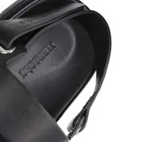 エルメス レザー ストラップ サンダル ブラック サンダル レザー ブラック シャンパンゴールド金具 #36