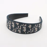 ◇クリスチャンディオール◇レザー×ファブリック/カチューシャ/ブランド DIOR | Dior Band ヘッドバンド ディオール オブリーク エンブロイダリー