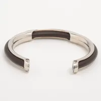 エルメス バングル GP×革 シルバー×ブラウン XM016696｜中古
