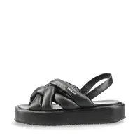 PRADA サンダル　イタリアサイズ38  新品未使用 プラダ レザー サンダル 38 レディース ブラック ロゴ パデッド
