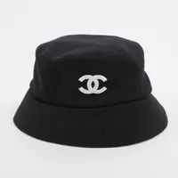 シャネル ハット ドット M ブラック ココマーク コットン バケット シャネル ハット ドット M ブラック ココマーク コットン