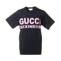 グッチ コットン Tシャツ XS メンズ ブラック 616036 A3596423