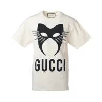 aloha GUCCI ロゴ入り Tシャツ／XSサイズM-L相当 グッチ コットン Tシャツ XS メンズ アイボリー 565806 マニフェスト