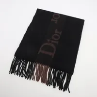 ディオール Diorロゴ マフラー ウール×カシミヤ ブラック A3597436