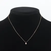 アガット ダイヤ ネックレス K10(YG) 0.7g 0.03 石小カケ