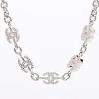 CHANEL シャネル B25C ネックレス ラインストーン ココ シルバー CHANEL シャネル B25C ネックレス ラインストーン ココ シルバー