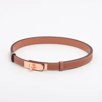 エルメス ケリーベルト W刻 ベルト GP×革 ゴールド A3599137