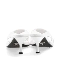 プラダ トライアングルロゴ PVC×パテント サンダル 36.5 レディース
