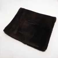 エルメス マルジェラ期 ストール ラムスキン ブラウン ポケット付き