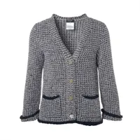 超美品 シャネル ココネージュ カシミヤ✖️シルク カーディガン ブルゾン 36 超美品 シャネル ココネージュ カシミヤ✖️シルク カーディガン