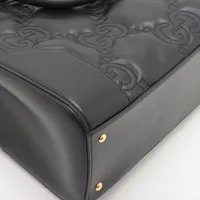 グッチ GGマトラッセ レザー 2WAYトートバッグ ブラック 728236