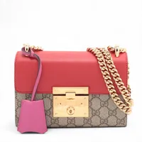 新品同様 グッチ アタッシェ 699409 GGスプリームキャンバス レッド ショルダーバッグ 1192【中古】GUCCI GUCCI】グッチ『グッチ アタッシェ ショルダーバッグ』699409