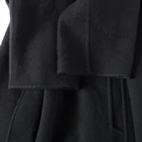 エルメス 21AW カシミヤ コート 36 レディース ブラック セリエ