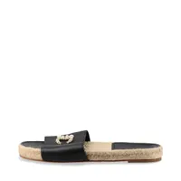 シャネル ココマーク レザー サンダル 38 1/2 レディース ブラック