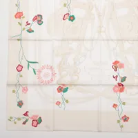 美品 エルメス カレ90 ブリッド・フルリ 花柄 ホワイト イエロー シルク エルメスカレ90 花柄 イエロー レディース シルク100％ スカーフ