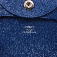 エルメス バスティア シェブルミゾル コインケース ブルー シルバー