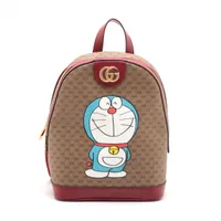 ⭐️正規品 Gucci ドラえもん コラボ GG レザー リュックサック中古美品♪ GUCCI 647816 GG Supreme Doraemon x GUCCI Small Backpack PVC