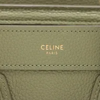 ≪洗練された個性≫【Celine】ナノラゲージ グリーン CELINE ラゲージナノショッパー ライトグリーン レザー【430
