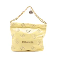 シャネル シャネル22 スモール デニム チェーンショルダーバッグ