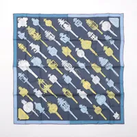 良品✨ エルメス メルヴェイユーズ ランタン ツイリースカーフ ブルー エルメス/ツイリー【Merveilleuses Lanternes（メルヴェイユーズ