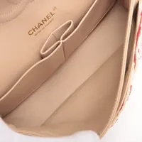 シャネル マトラッセ25 コットン ダブルフラップ ダブルチェーンバッグ