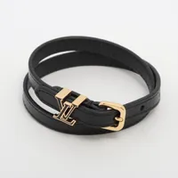 LOUIS VUITTON ブラックレザーバングル Louis Vuitton ブラックレザーバングル