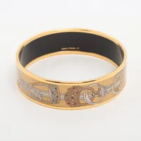HERMES ゴールドラウンドバングル エルメス エマイユGM バングル GP ゴールド A3608916｜中古