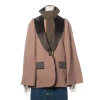 sacai サカイ 22SS テーラードジャケット オリーブ サイズ1 サカイ 22SS ウール×ポリエステル ジャケット 1 レディース カーキ