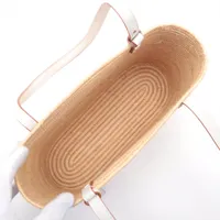 ロエベ スクエアバスケット スモール ラフィア×レザー カゴバッグ