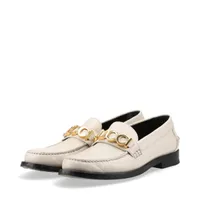 【美品】GUCCI ベージュレザー ローファー 37 グッチ レザー ローファー 37 1/2 レディース ベージュ 700036