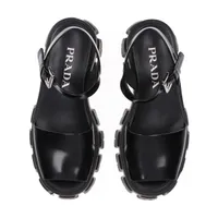 【PRADA】ブラッシュドレザーサンダル PRADA 高級ブラッシュドレザー グルカ フィッシャーマンサンダル