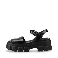 プラダ モノリス ブラッシュドレザー サンダル 36 1/2 レディース