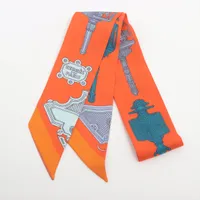 HERMES エルメス ツイリー Merveilleuses Lanternes Merveilleuses Lanternes embroidered scarf 90 - Black